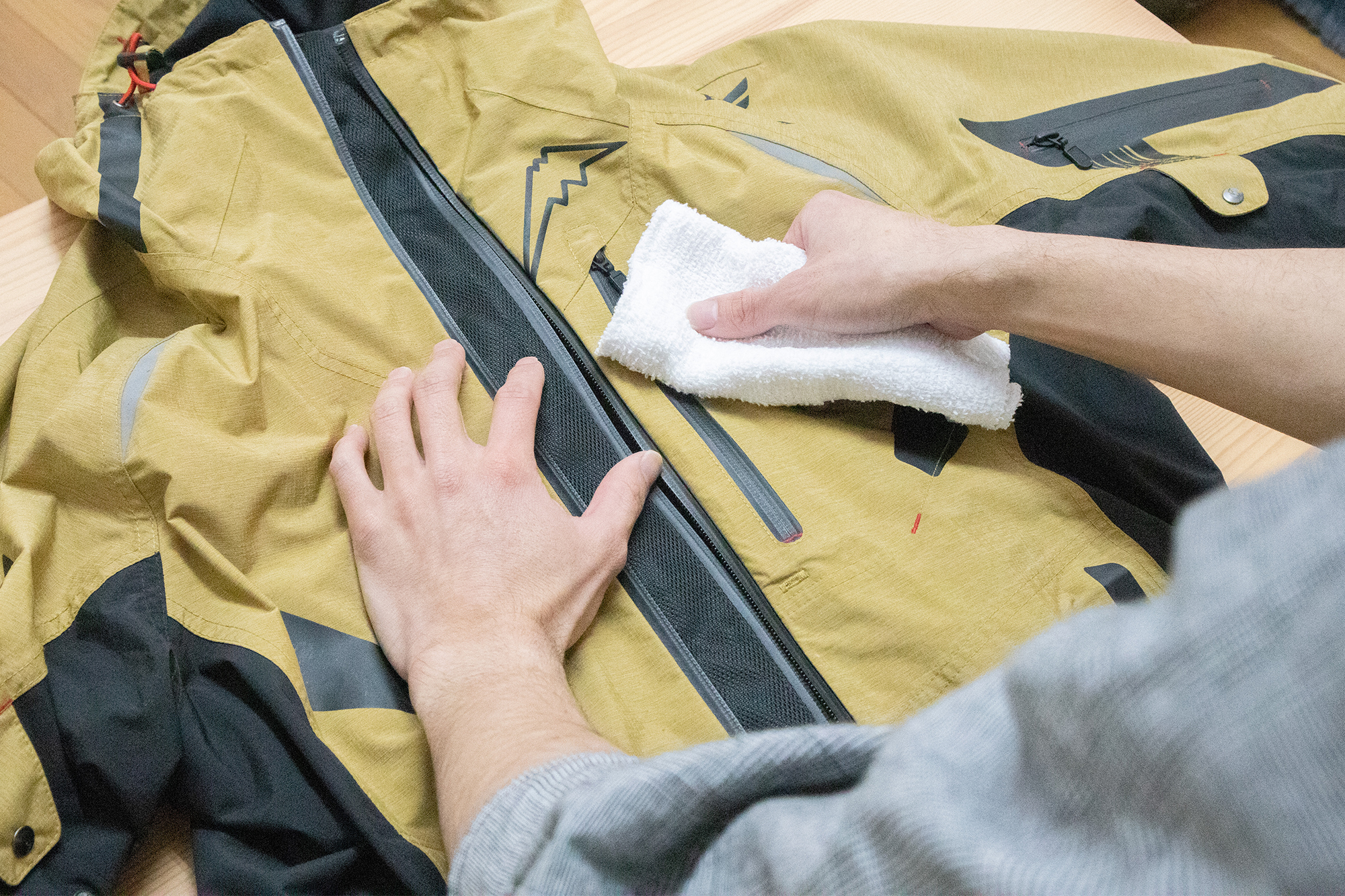 冬の間しまっておいたライディングジャケット、そのまま着ても大丈夫