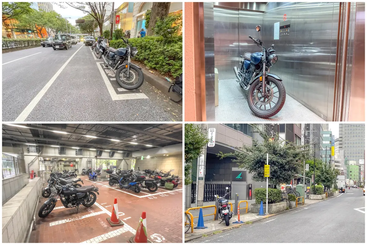 バイクで駐車するときはどうする？二輪専用駐車場から四輪用パーキングメーターまで使い方を解説