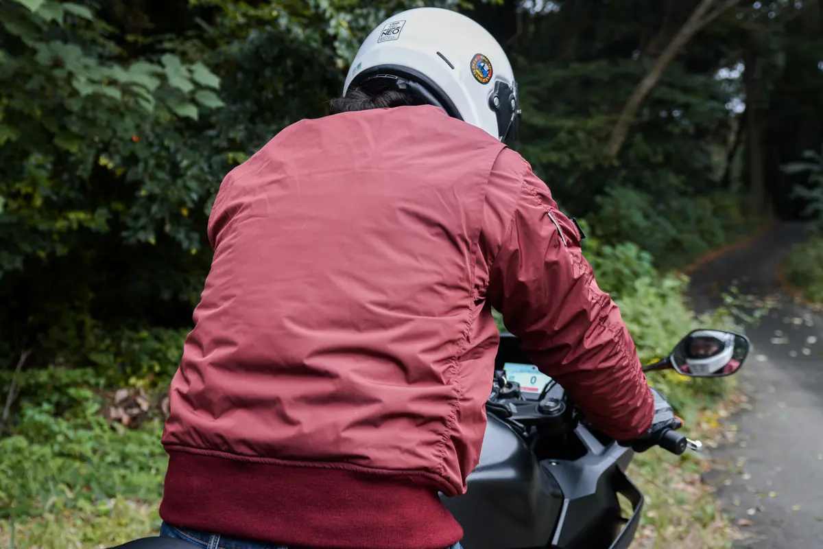 ホンダ•MA-1タイプバイクジャケット　インナー付き　プロテクター付き 一見カジュアルだけどバイク用！お洒落とプロテクション、防寒性