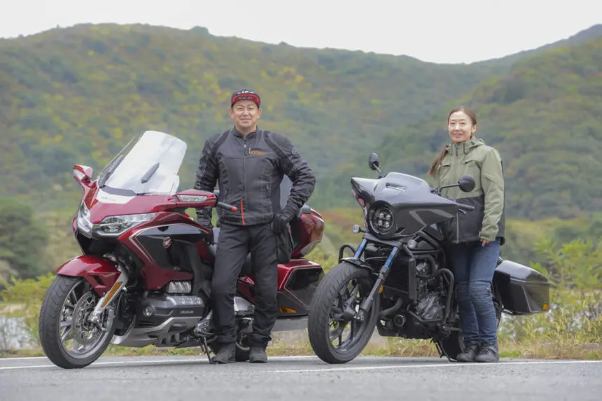 Gold WingとRebel 1100 Tでツーリングを楽しむご夫婦。どちらも旅を