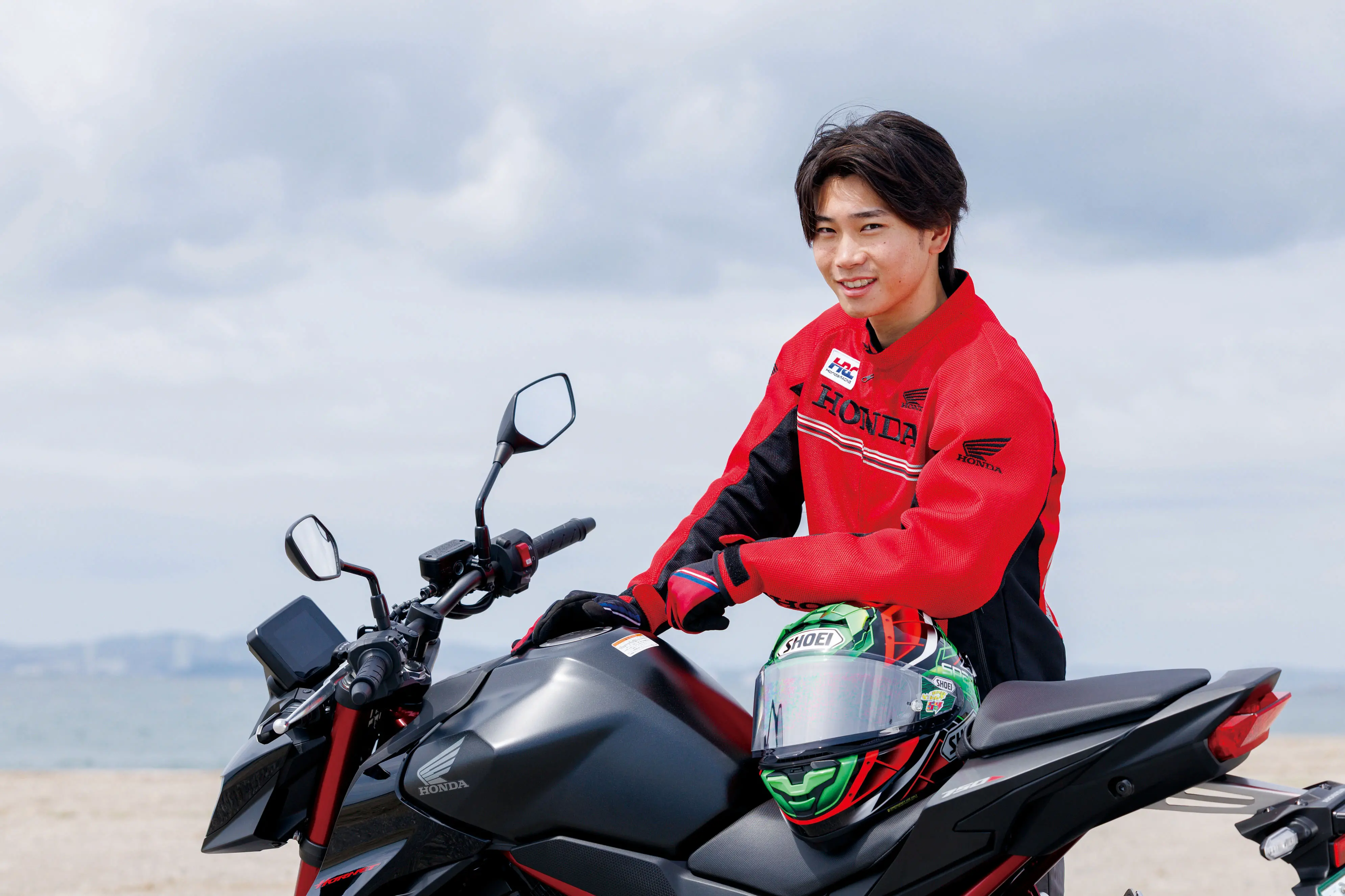 バイク (D)HONDAライディングメッシュジャケット・ライト レッド【M】